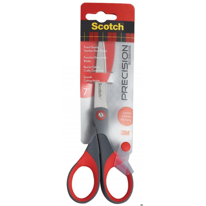 Nożyczki biurowe SCOTCH_ (1447), precyzyjne, 18cm, czerwono-szare