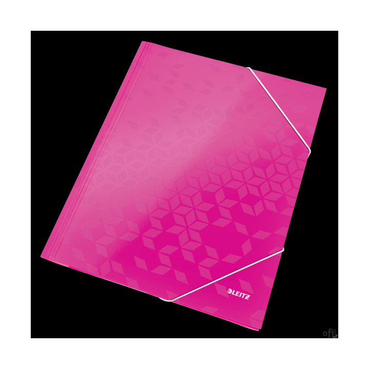 Teczka kartonowa z gumką LEITZ różowy WOW 39820023