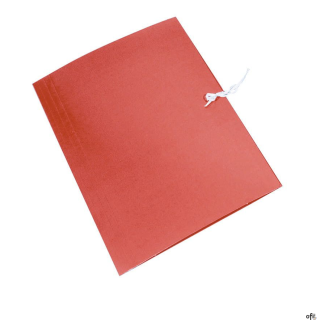 Teczka z trzema klapami i tasiemką, wykonana z jednobarwnie zadrukowanego kartonu. Wymiary po złożeniu 221x320mm - dostosowane d