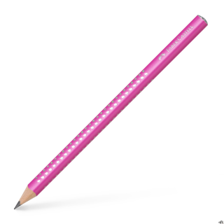 Ołówek grafitowy Jumbo Sparkle Faber-Castell w kolorze perłowym różowym. Unikalny design z atrakcyjnymi błyszczącymi kropkami zo