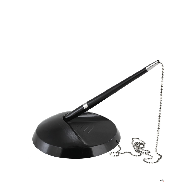 Długopis plastikowy z podstawką i metalowym łańcuszkiem czarny 0,7mm UNITY A01.2199.90