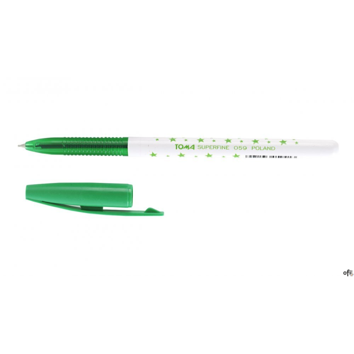 Długopis w gwiazdki SUPERFINE z supercienką końcówką, 0,5mm zielony TO-059 Toma