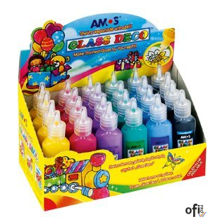 Farby witrażowe GD22D24 AMOS 6 kolorów 22ml 170-1047 24 szt w opakowaniu