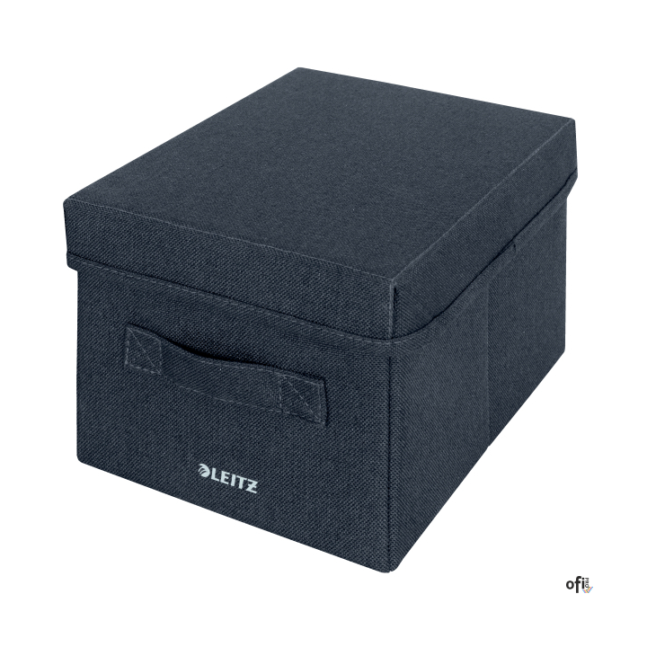 Pudełko do przechowywania z pokrywką Leitz Fabric, małe, opakowanie 2 sztuki, ciemnoszare 61460089