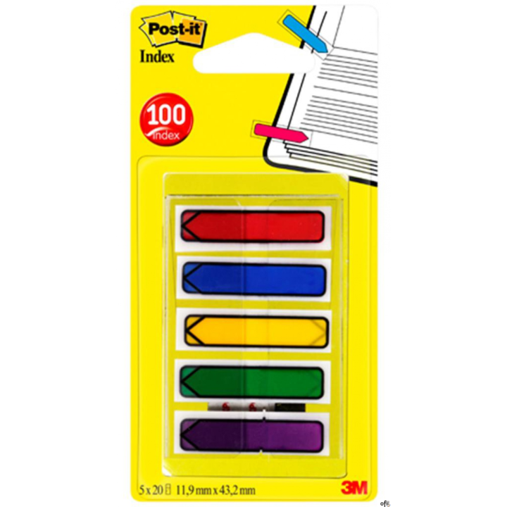 Zakładki indeksujące POST-IT_ (684-ARR1), PP, 12x43mm, strzałka, 5x20 kart., mix kolorów