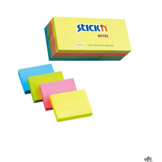 Bloczek STICKN 38x51mm mix neonowy 12 bloczków x 100 kartek 21532