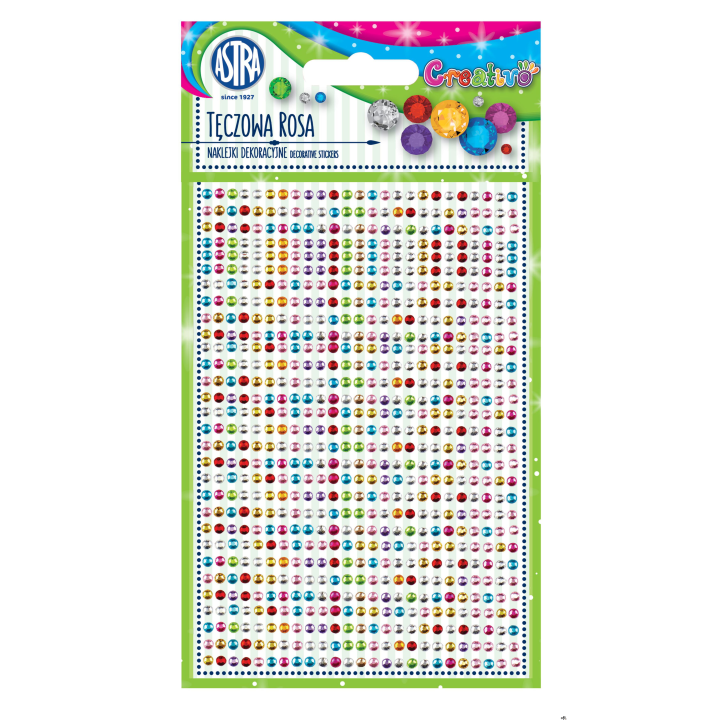 Tęczowa rosa - naklejki dekoracyjne kryształki kolorowe ASTRA, 335118011