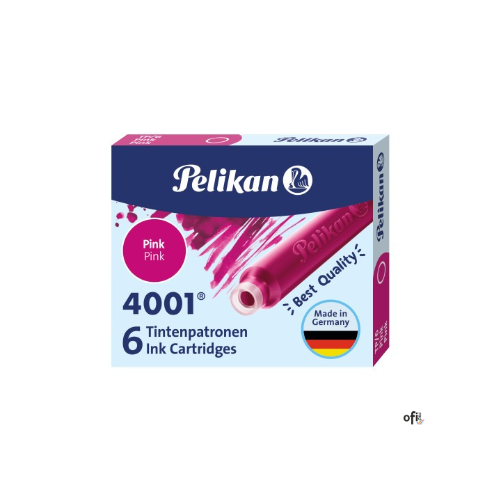Naboje do piór, krótkie różowe 100435993 PELIKAN