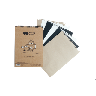 Szkicownik na spirali PLENEROWY A5, 70 ark, 3 kolory, 80/90g, Happy Color HA 3808 1520-P70