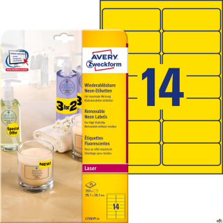 Usuwalne etykiety neonowe• Etykiety w przyciągającej uwagę kolorystyce _ odblaskowe kolory są bardzo wyraźnie widoczne, nawet z 