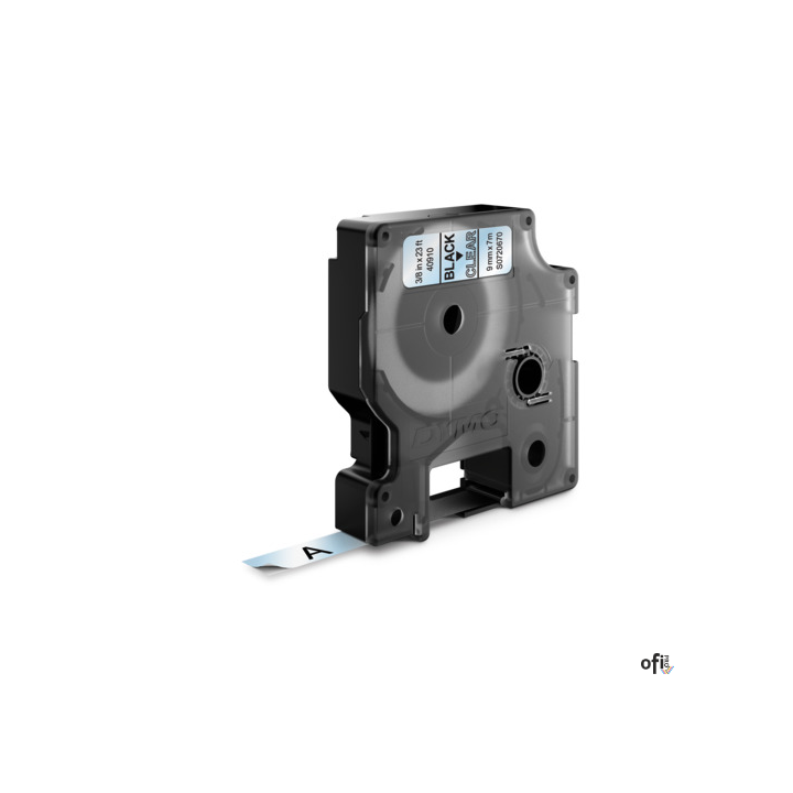 Taśma DYMO D1 - 9 mm x 7 m, czarny / przezroczysty S0720670 do drukarek etykiet