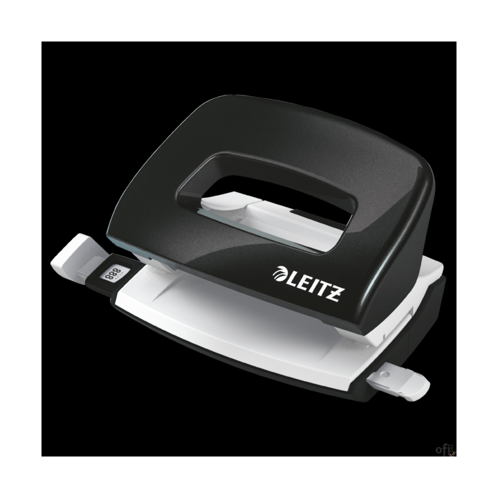 Dziurkacz Mini metalowy Leitz WOW, czarny, 10 lat gwarancji, 10 kartek 50601095
