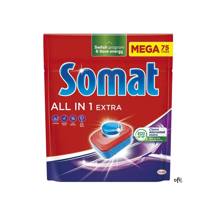 SOMAT Tabletki do zmywarki MEGA 75 szt. All in one Extra 51717