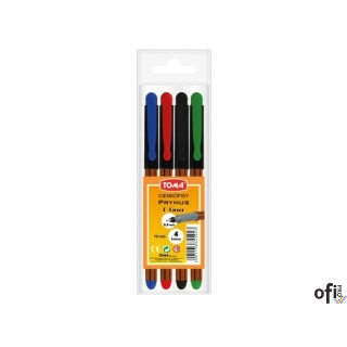 Cienkopis PRYMUS 0,4mm, pomarańczowa obudowa, kpl. 4 kolory mix TO-345-94 Toma (X)