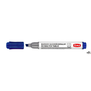 Marker do białych tablic TOMA, końcówka ścięta, niebieski TO-267 Toma suchościeralny (X)