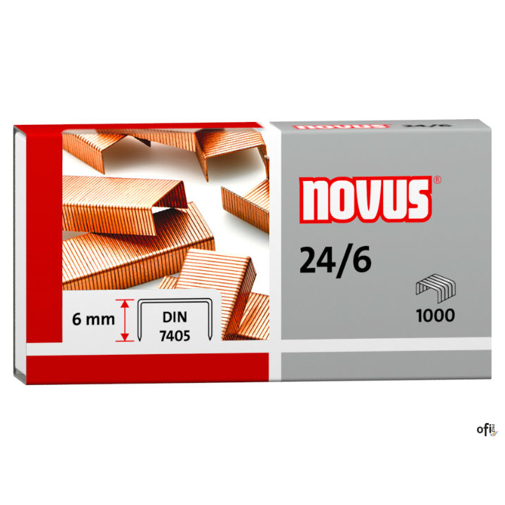 Zszywki miedziowane 24/6 1000szt NOVUS 040-0206