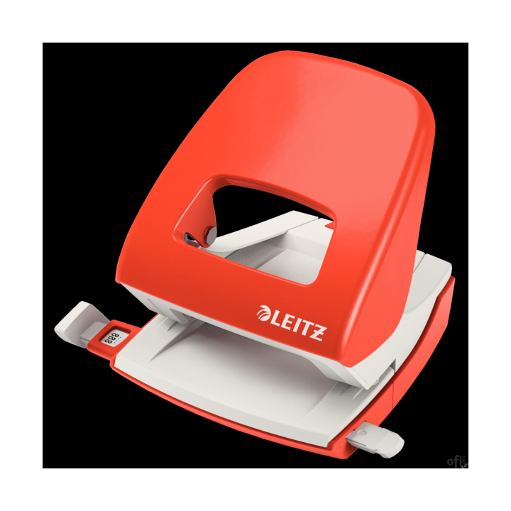 Dziurkacz 5008 LEITZ jasnoczerwony 30 kartek duży metalowy 50080020