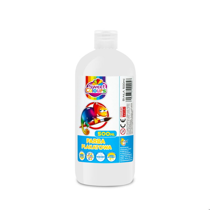 Farby plakatowe w butelce 500ml biała Sweet Colours 00058 OTOCKI SALE