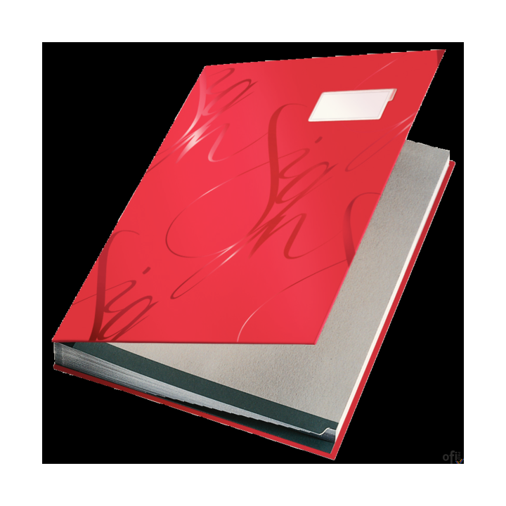 Książka do podpisu LEITZ czerwony 18 przegródek 57450025