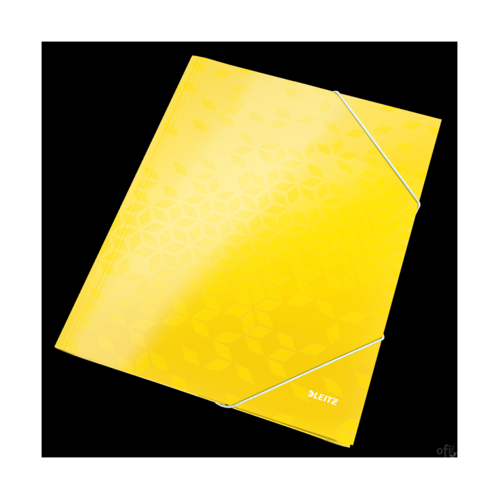 Teczka kartonowa z gumką WOW Leitz, żółta 39820016