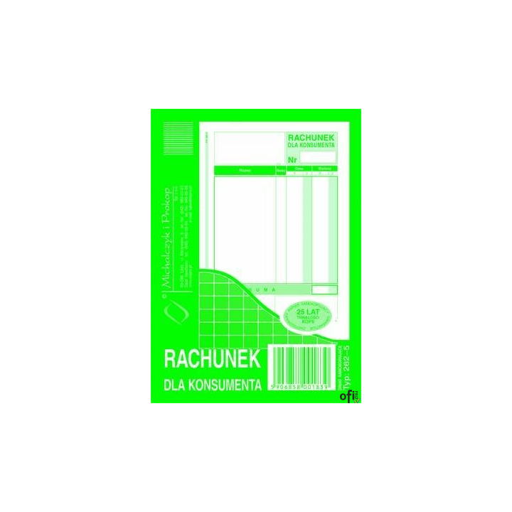 262-5 Rachunek dla konsumenta MICHALCZYK&PROKOP A6 80 kartek
