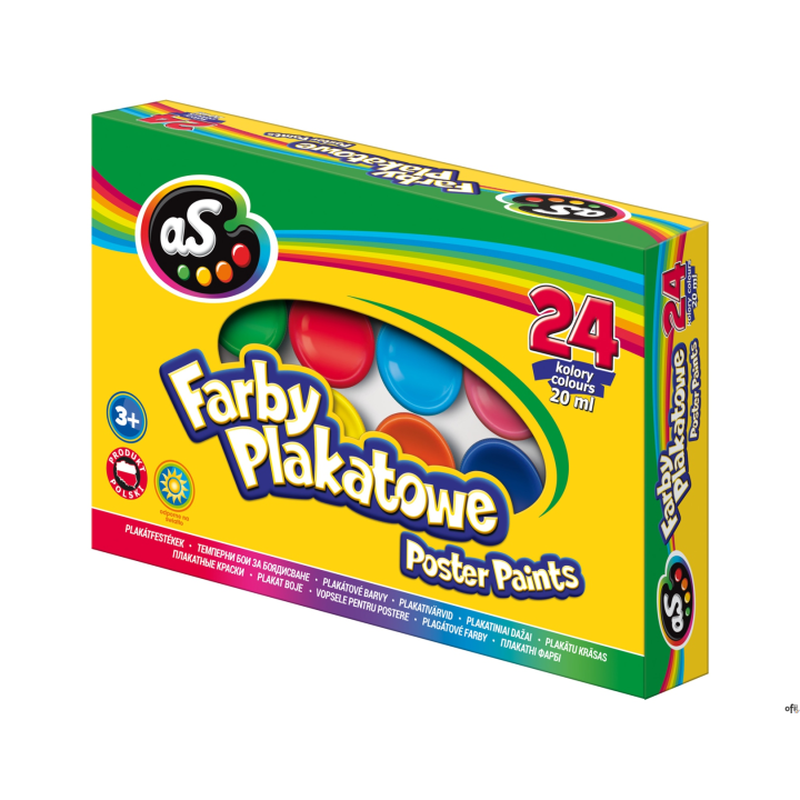 Farby plakatowe AS 24 kolory - 20 ml, 301219005