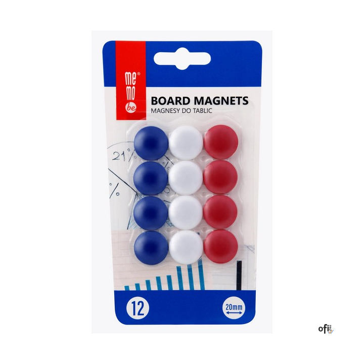 Magnesy MEMOBE do tablic 12szt blister MB20B12 NR MM002-99