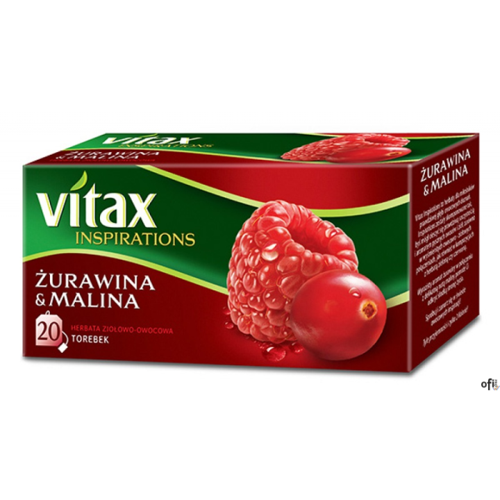 Herbata VITAX INSPIRATIONS Żurawina&Malina (20 saszetek) 40g zawieszka