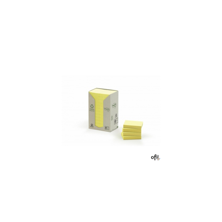żółte karteczki, funkcjonalne i ekologiczne_ilość karteczek: 24x100 w rozmiarze 38x51mm_gramatura: 80gsm_produkt i opakowanie w 