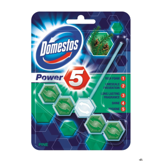 DOMESTOS Zawieszka do toalety KOSTKA POWER5 PINE 55g 05031
