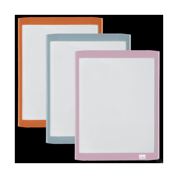 Magnetyczna tabliczka suchościeralna Nobo 216x280mm, zestaw, pastelowe kolory 1915625