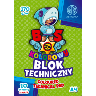 Blok kolorowy barwiony w masie ASTRAPAP A4 170g 10 ark BS&Unicorn, 106021006