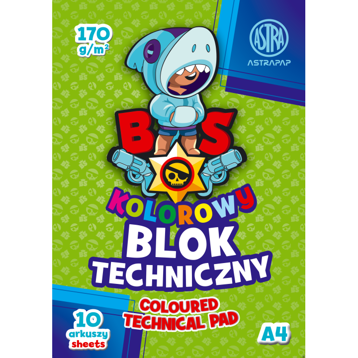 Blok kolorowy barwiony w masie ASTRAPAP A4 170g 10 ark BS&Unicorn, 106021006