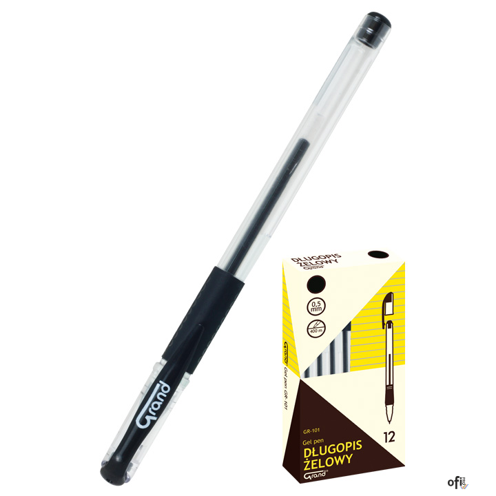 Pióro żelowe GR-101 czarne GRAND 160-1025