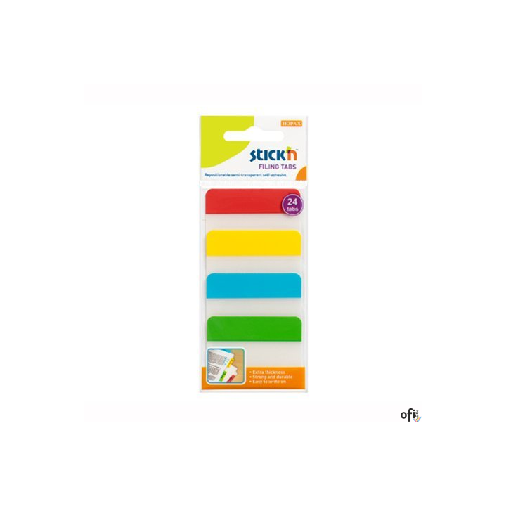Przekładki indeksujące przeźroczyste 38x51mm 4 kolory STICKN 21608