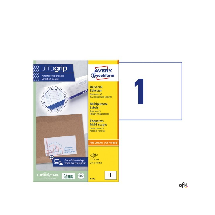 Trwałe etykiety uniwersalne• Etykiety papierowe do wszechstronnych zastosowań. Idealne do adresowania kopert i przesyłek pocztow