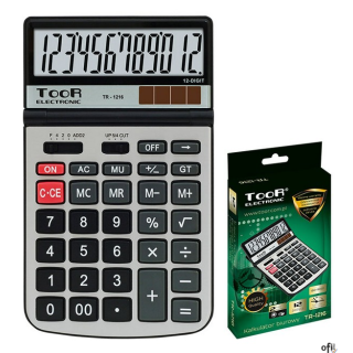 Kalkulator TOOR TR-1216, 12 pozycyjny, podwójne zasilanie 120-1835