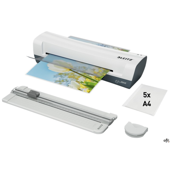 Laminator Leitz iLAM Home A4, zestaw 4w1 biały 74340001