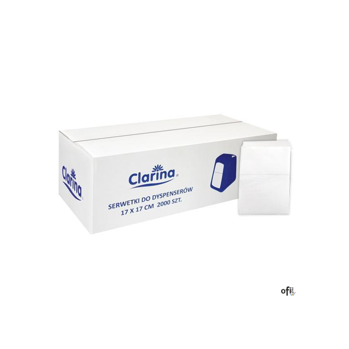 SERWETKI DO DYSPENSERÓW Clarina 17x17 cm Białe 2000 szt. 18169