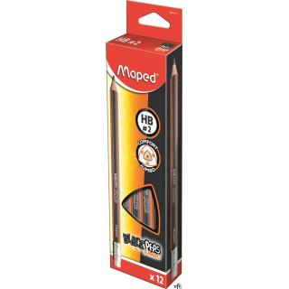 Ołówek BLACKPEPS JUMBO z gumką, twardość HB, wykonany z drewna lipowego, ergonomiczny, trójkatny przekrój  4,7mm, odporny na zła