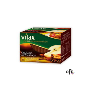 Herbata VITAX owocowo-ziołowa, gruszka i cynamon, 15 kopert, 419766