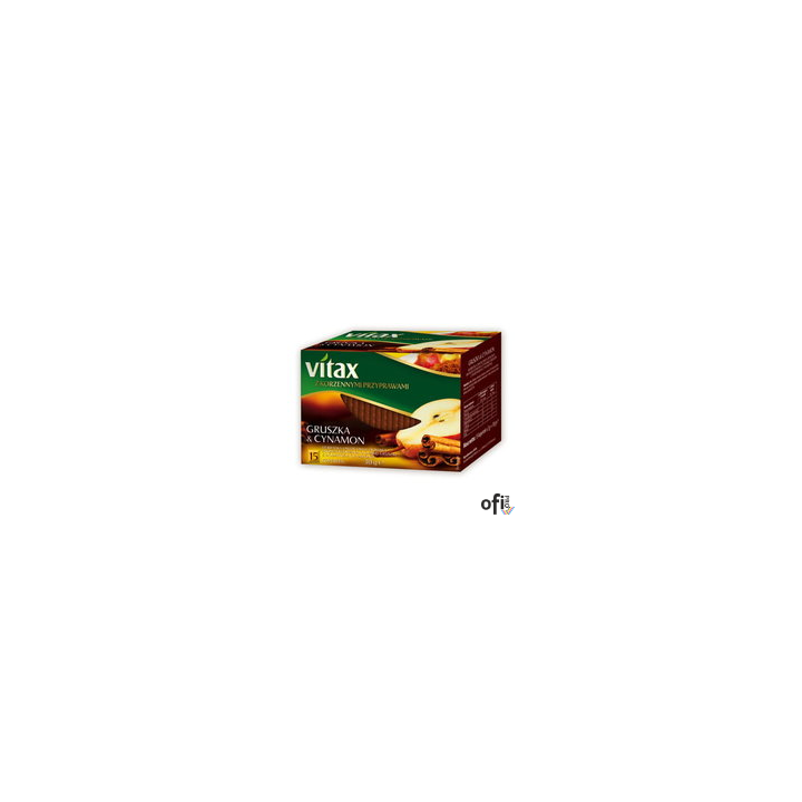 Herbata VITAX owocowo-ziołowa, gruszka i cynamon, 15 kopert, 419766