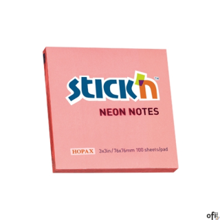 Bloczek STICKN 76x76mm różowy neonowy 100k 21166 STICKN
