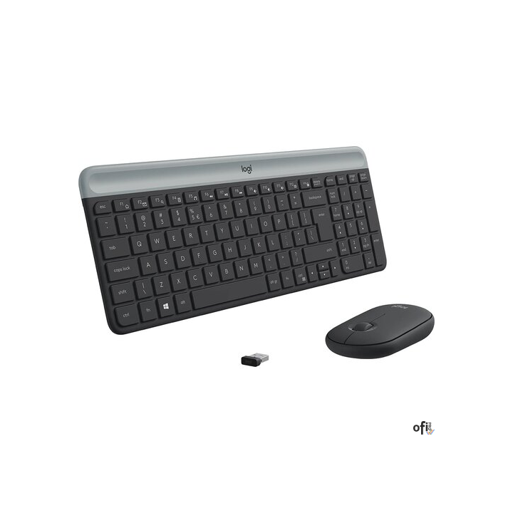 Klawiatura + mysz LOGITECH slim combo MK470 czarna bezprzewodowy zestaw
