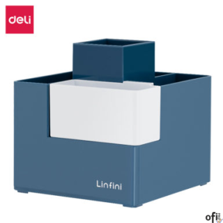 Organizer na biurko – przybornik Deli EZ072 niebieskiorganizer na przybory piśmienniczewymiary: 120 x 120 x 123 mm5 głównych prz