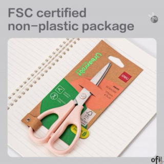 &nbsp; nożyczki biurowe o długości 175 mm&nbsp; uchwyty wykonane z materiału na bazie słomy pszennej ograniczającego użycie tworzyw sztucz