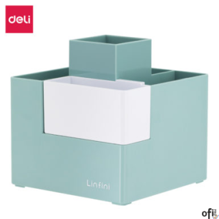 Organizer na biurko – przybornik Deli EZ072 zielonyorganizer na przybory piśmienniczewymiary: 120 x 120 x 123 mm5 głównych przeg