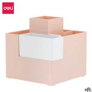 Organizer na biurko – przybornik Deli EZ072 różowyorganizer na przybory piśmienniczewymiary: 120 x 120 x 123 mm5 głównych przegr