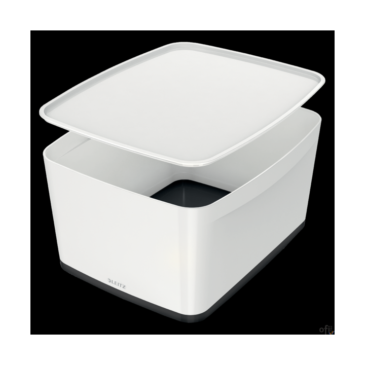 Pojemnik_ MyBox duży z pokrywką, biało-czarny 52161095