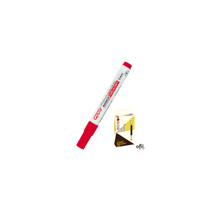 Marker tablicowy GR-003 okrągła końcówka czerwony GRAND 160-1309
